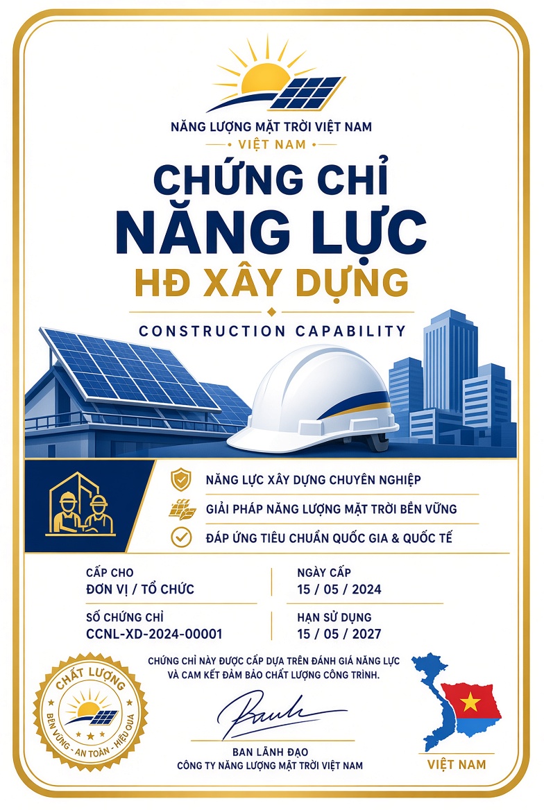 Chứng chỉ Năng lực HĐ Xây dựng - 