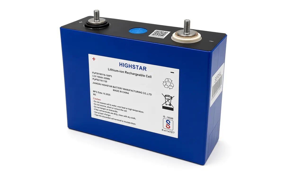 Cell Pin LiFePO4 HIGHSTAR 100Ah 3.2V – Cell Lithium 100Ah Cho Hệ Thống Lưu Trữ Năng Lượng